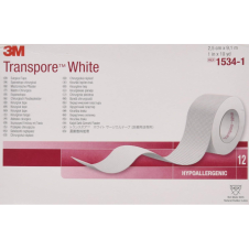 50li Transpore 1534-1Cerrahi Flaster Beyaz 2.5cm x 9.1m
