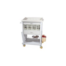 TM-B 2026 ABS TABLA ŞİŞELİKLİ VE METAL KULPLU ACİL VE İLAÇ ARABASI (8 GÖZLÜ)