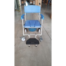 HURACAN JLC00101 TUVALET BANYO SANDALYESİ MAVİ RENK KOMOT COMMODE KÜÇÜK TEKER