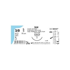 SB3347 İPEK 3/0 26MM 3/8 AŞAĞI KESKİN 75CM TEK İĞNE