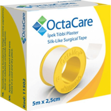 (20 adet) OctaCare İpek Tıbbi Plaster 5m x 2,5cm 11502 Flaster