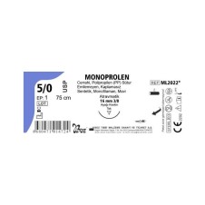 MONOPROLEN 5/0 16 MM 3/8 AŞAĞI KESKİN 75CM TEK İĞNE ML2022 CERRAHİ SÜTUR