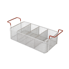 YIKAMA VE STERİLİZASYON SEPETİ PASLANMAZ ÇELİK TEL SEPET 4 BÖLMELİ Ebatlar (ExBxY): 460x250x130 mm.