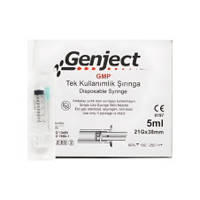 GENJECT ENJEKTÖR 5ML 2P 21G YEŞİL 38MM ŞIRINGA CONTASIZ