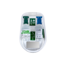 PİTDROP STERİL GÖZ YIKAMA SOLÜSYON SET 2Lİ AYNALI İSTASYON PH074+P074 MAVİ MAVİ KİMYASAL