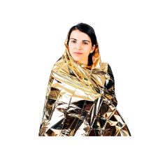 YANIK ÖRTÜSÜ SARI 150CM*220CM ÇİFT TARAFLI SARI/GÜMÜŞ İZOTERMAL ÖRTÜ YANGIN BATTANİYESİ