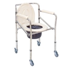 COMFORT PLUS TEKERLEKLİ KATLANIR KLOZET DM-696 KOVALI KOMOD SANDALYE