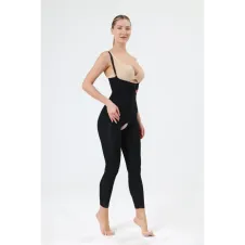 SIRTI KAPALI GÖĞÜS ALTI AYAK BİLEĞİ LİPOSUCTION KORSE SİYAH  E-453S-L LARGE