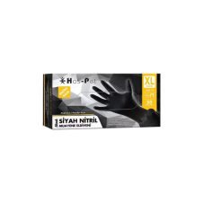 HASPET SİYAH NİTRİL 50Lİ PUDRASIZ MUAYENE ELDİVENİ LARGE EXTRA KALIN