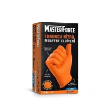 HASPET MASTER FORCE TURUNCU NİTRİL LARGE ELDİVEN 1 KUTU=50 ADET