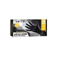 HASPET SİYAH NİTRİL 50Lİ PUDRASIZ MUAYENE ELDİVENİ XLARGE EXTRA KALIN