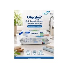 GİGGLES ÇOK AMAÇLI YÜZEY TEMİZLİK HAVLUSU BEYAZ SABUN KOKULU 100LÜ XXL