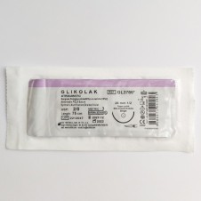 GLIKOLAK GL3786 EMİLEBİLİR PGLA SÜTUR 2/0 26 MM 1/2 YUVARLAK 75CM TEK İĞNE SENTETİK MULTİFLAMAN ÖRGÜLÜ VİOLET